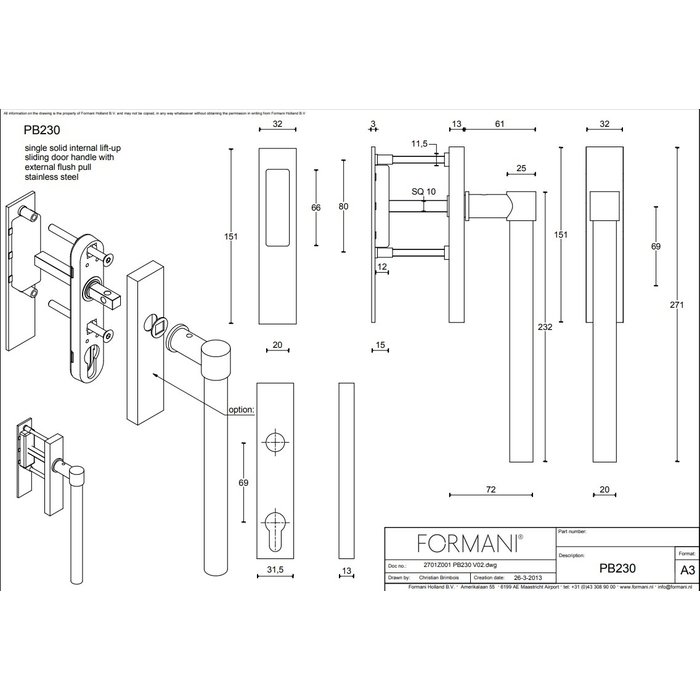 Formani Matt black Piet Boon PB230 lift and slide handle with sliding door handle