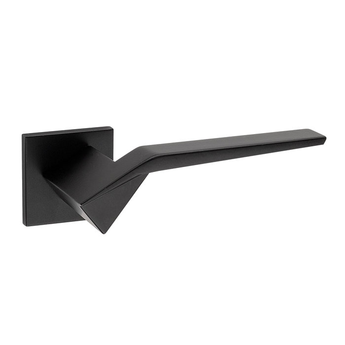 Fimet Black door handles 'Origami' on square rosette
