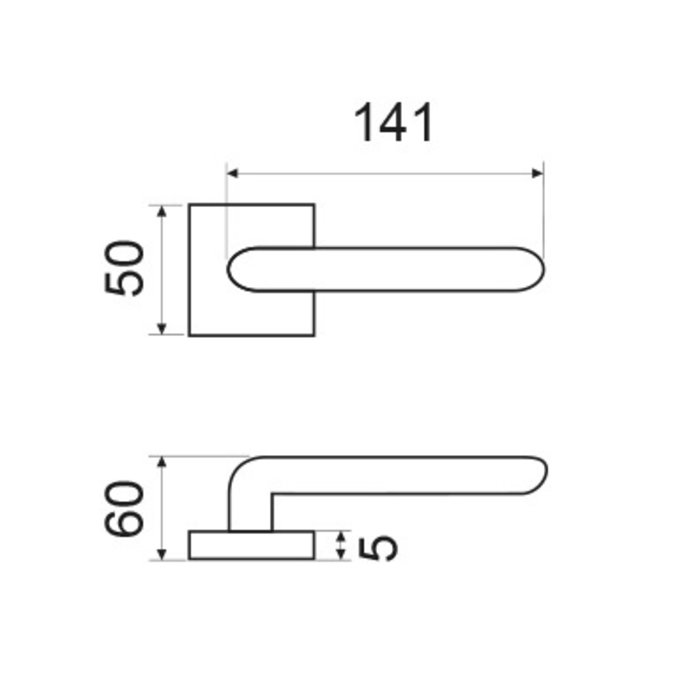 Fimet Black door handles 'Origami' on square rosette