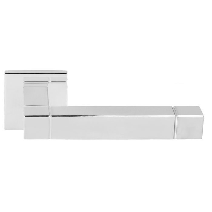 Formani Door handles Square JB100-G sprung polished stainless steel square without key plates