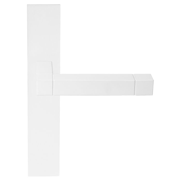 Formani Weiße Türgriffe 'Square JB100P236Y' Zylinderloch auf Platte von Jan Des Bouvrie