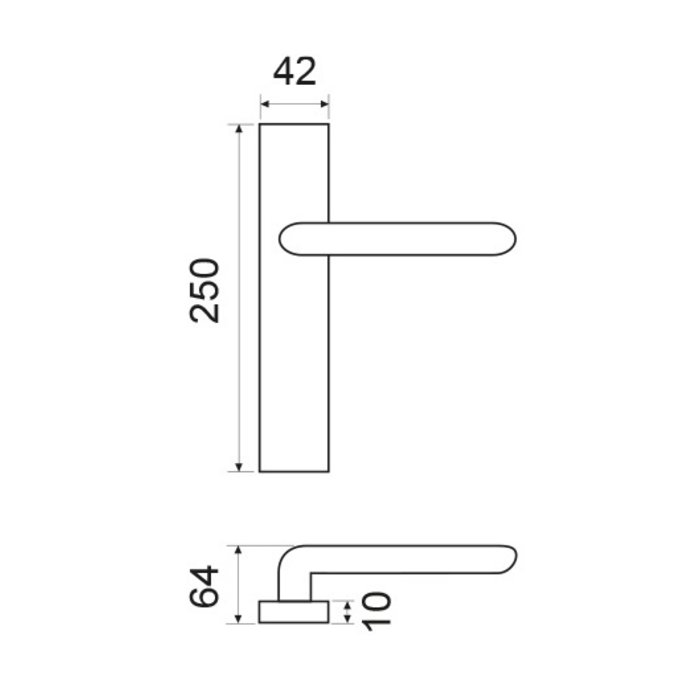 Fimet Black door handles Flake on plate