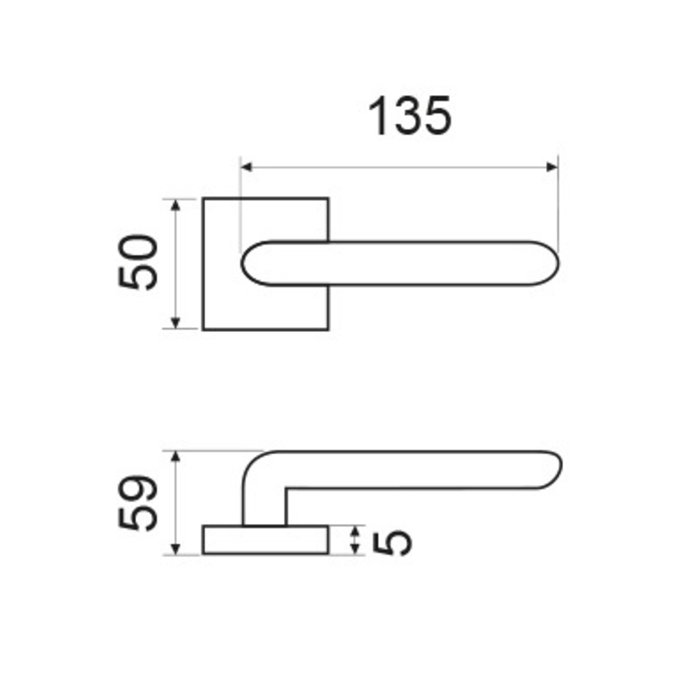 Fimet Black door handles 'Flake' on a square rosette