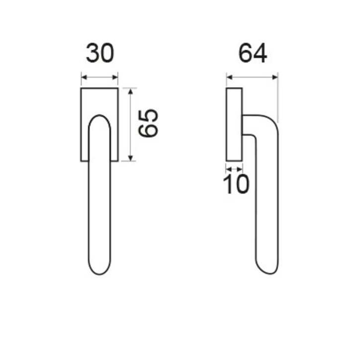 Fimet Black window handle Flake - turn-tilt function