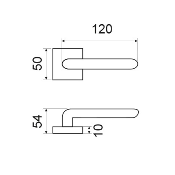 Fimet White door handles Kubo on square rosette