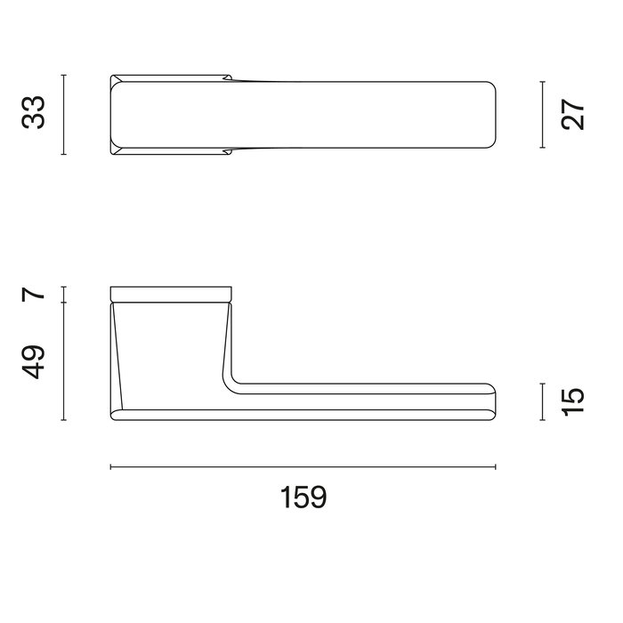 Aprile Aprile Türgriffe BRISA Chrom Satin rechteckig 50x33 mm