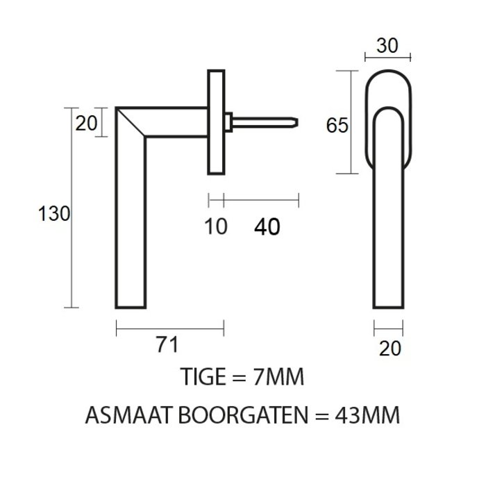 Fimet Edelstahl-Fenstergriff Olanda 20mm - Dreh-Kipp-Funktion