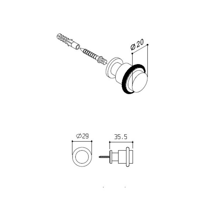 Fimet RVS deurstop Tondo rond