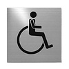 Fimet Stainless steel Pictogram wheelchair self-adhesive square - 75x75x2mm
