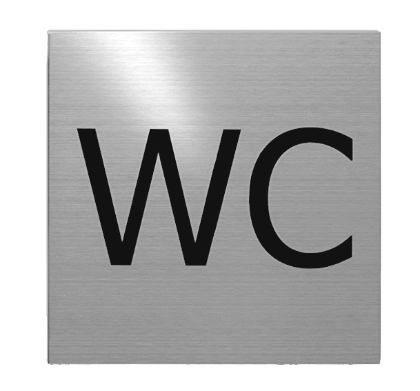RVS Pictogram WC zelfklevend vierkant - 75x75x2mm