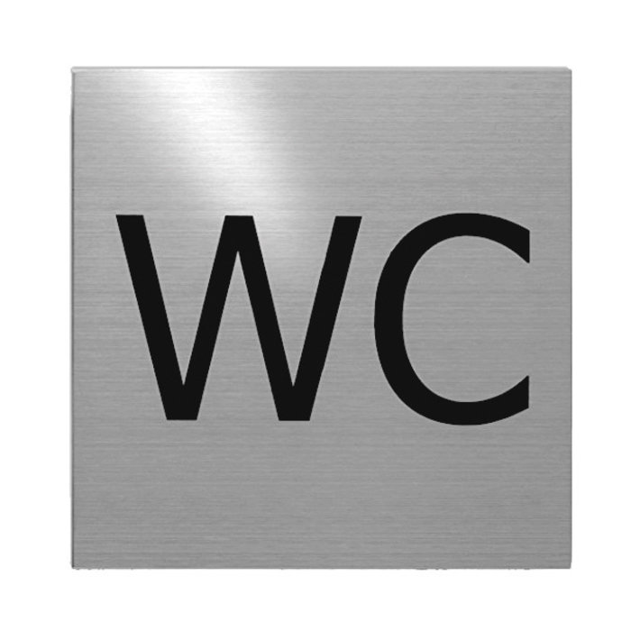 Fimet Stainless steel pictogram toilet self-adhesive square - 75x75x2mm