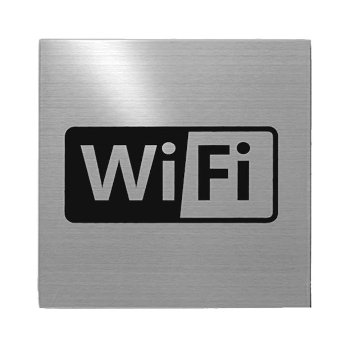 Fimet Stainless Steel Pictogram Wifi - self-adhesive square - 75x75x2mm