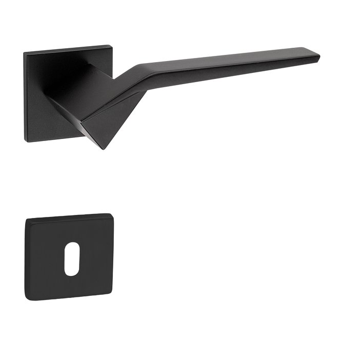 Fimet Poignées de porte noires 'Origami' sur rosace carrée