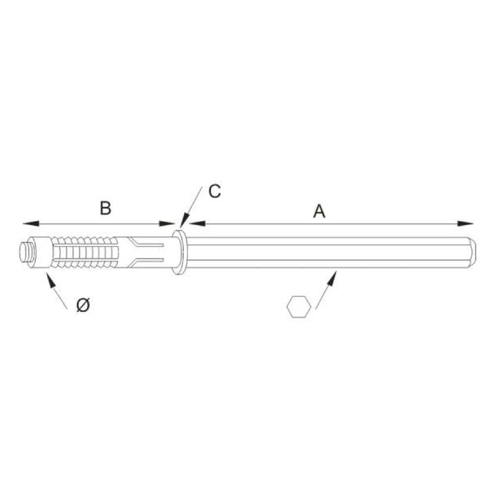 Dulimex Blind shelf support Strongfix Ø12 x 170 mm galvanized - 25kg with 2 pieces
