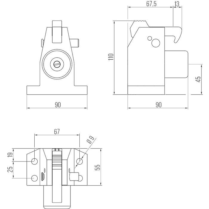Dulimex Türstopper Standmodell Robusto Edelstahl massiv mit Fanghaken