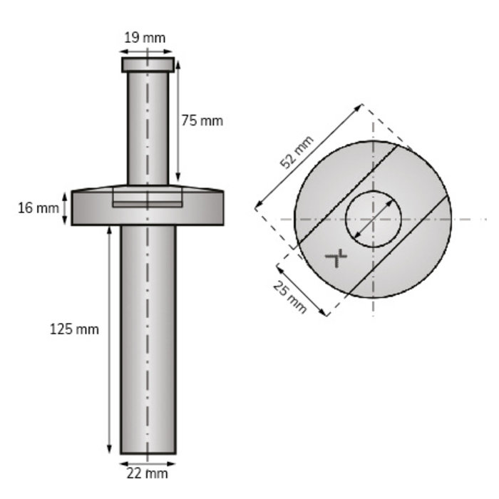 Dulimex SKG V1® kierstandhouder Exceptor® binnendraaiend RVS