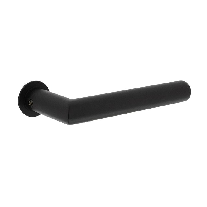Intersteel Poignée de porte noire Jura avec rosace minimaliste Ø 30 mm angle droit