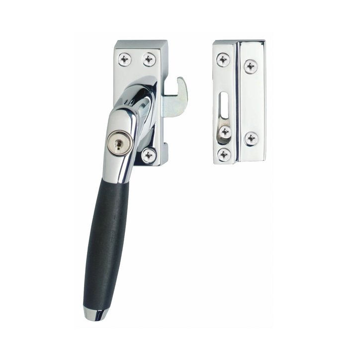 Intersteel Poignée de fenêtre Intersteel verrouillable SKG* gauche Ton 400 chrome/bois d'ébène