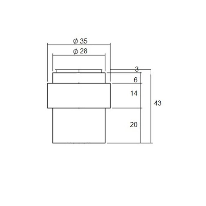 Aprile Aprile Deurstopper DS27 vloer én wand Ø 35 mm Goud gepolijst PVD