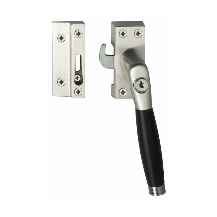 Intersteel Fenstergriff abschließbar SKG* rechts Ton 222 Nickel matt/Ebenholz