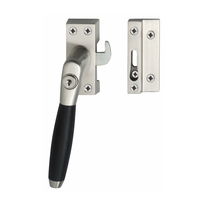 Intersteel Poignée de fenêtre Intersteel verrouillable SKG* gauche Ton 400 Nickel mat/bois d'ébène