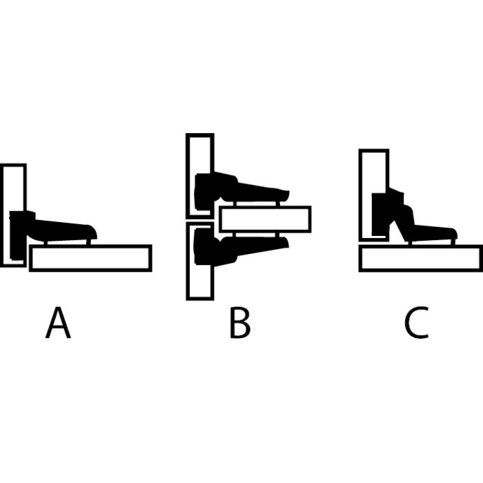 Dulimex Semi-surfaced nickel-plated concealed hinge 35 mm