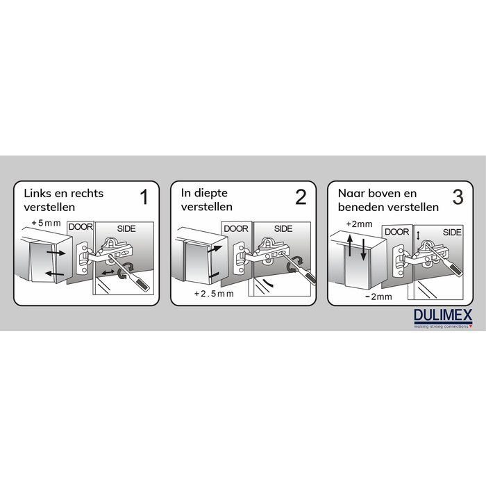Dulimex Internal nickel-plated concealed hinge 35 mm