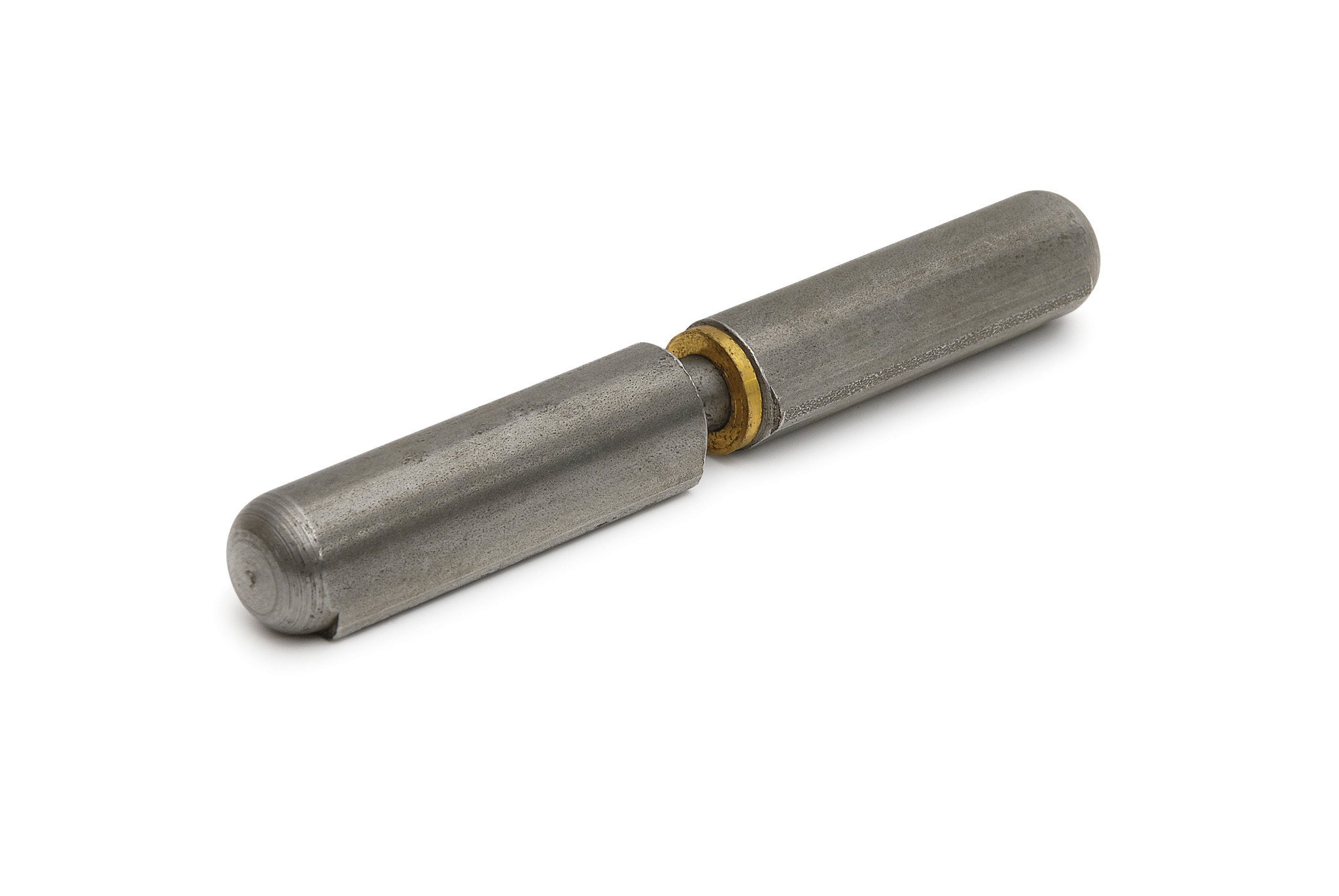 Aanlaspaumelles 40x10 mm blank staal en messing ring / 24 stuks