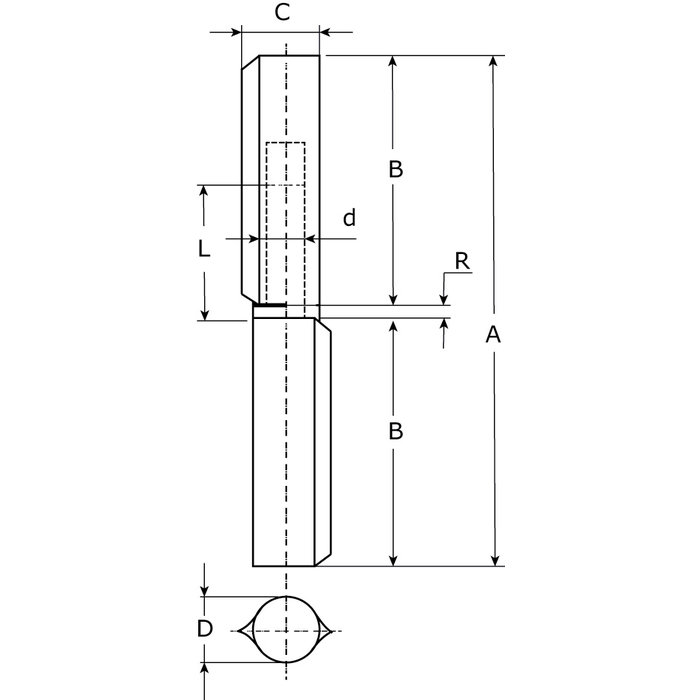 Dulimex Aanlaspaumelles 180x22 mm blank staal en messing ring / 12 stuks