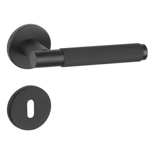 Fimet Black solid door handles Marion 1444