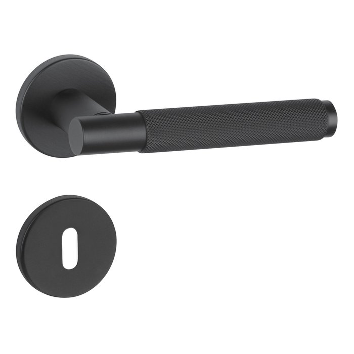 Fimet Black solid door handles Marion 1444