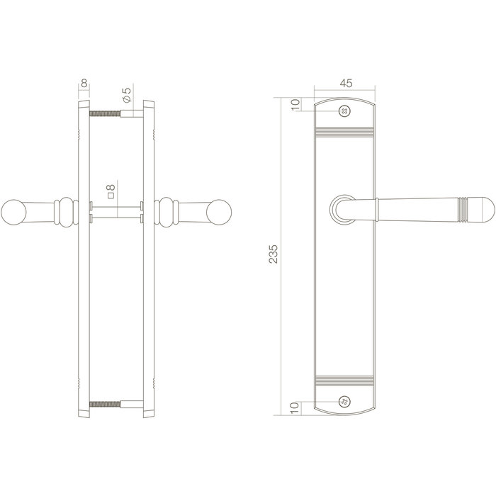 Intersteel Intersteel Deurkruk Helena op schild oud grijs