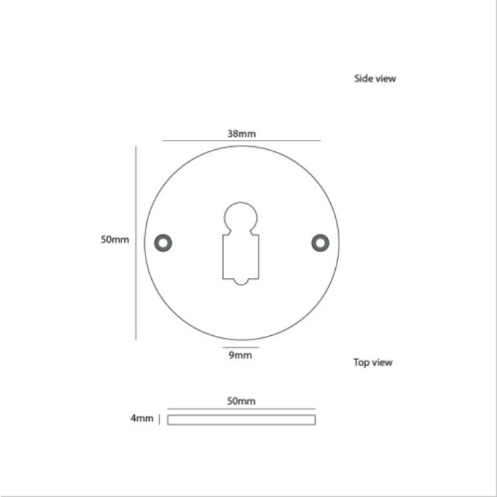 Dauby 1 Key plate BB-50F brushed brass (OS) 50mm