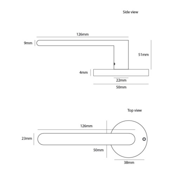 Dauby Paire de poignées de porte CIH1000/50F laiton brossé sans BB
