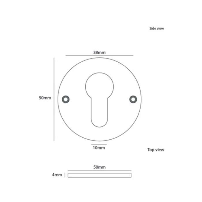 Dauby 1 Key plate PZ-50F brushed brass (OS) 50mm