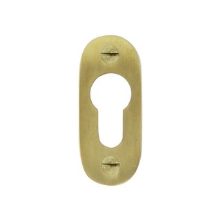 Porte clé ovale plat laiton brossé 65x35 mm