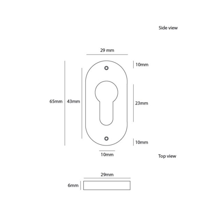 Dauby 1 Zylinderplatte PZ-PBTC1 Messing gebürstet