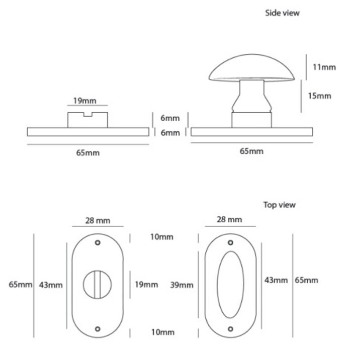 Dauby Set Toilette WC - PBTC1 Messing gebürstet