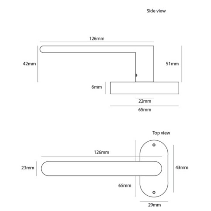 Dauby Pair of door handles CIH1000/PBTC1 brushed brass without BB