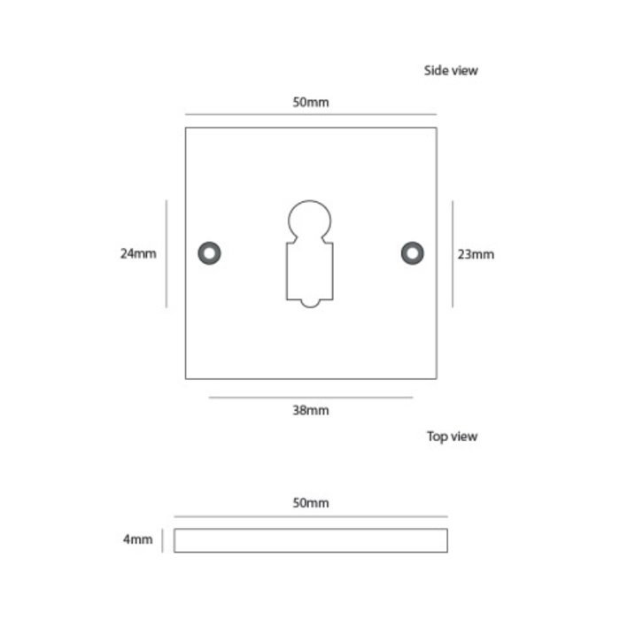 Dauby 1 Key plate BB-50 Q brushed brass (OS) 50mm