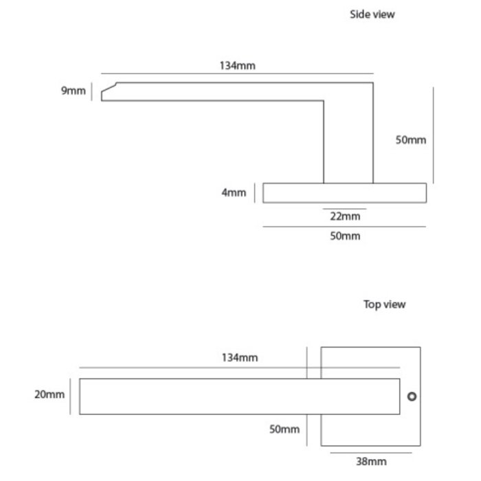 Dauby Pair of door handles CIH3000/50 Q brushed brass without BB