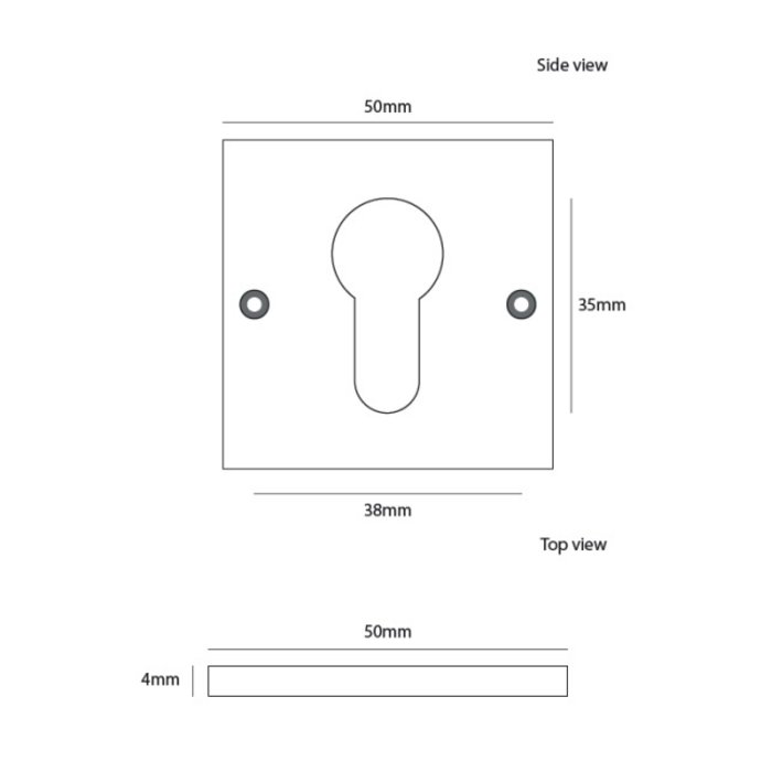 Dauby 1 Plaque cylindrique PZ-50 Q laiton brossé (OS) 50mm