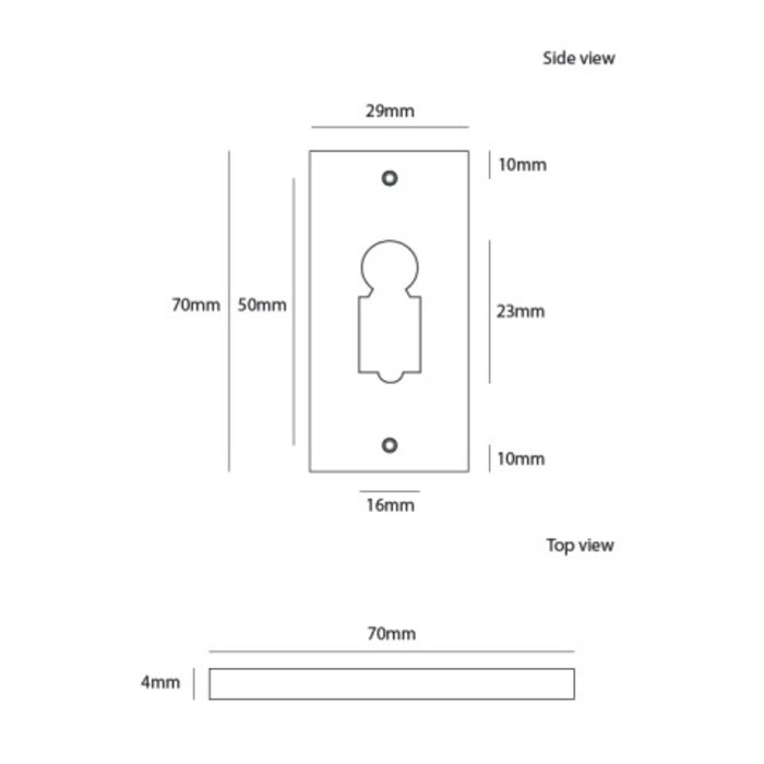 Dauby 1 Key plate BB-PBTC Q brushed brass (OS)