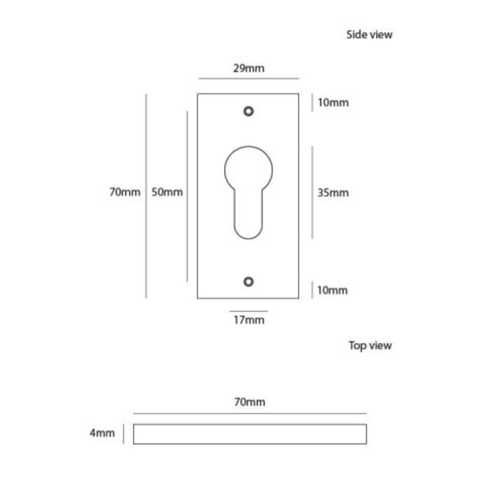 Dauby 1 Cilinderplaatje PZ-PBTC Q geborsteld messing