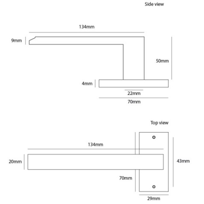 Dauby Paar deurklinken CIH3000/PBTC Q geborsteld messing zonder BB