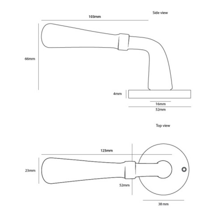 Dauby Pair of door handles COH1200/50F brushed brass without BB