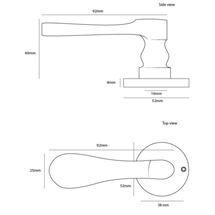 Dauby Pair of door handles COH289/50F brushed brass without BB