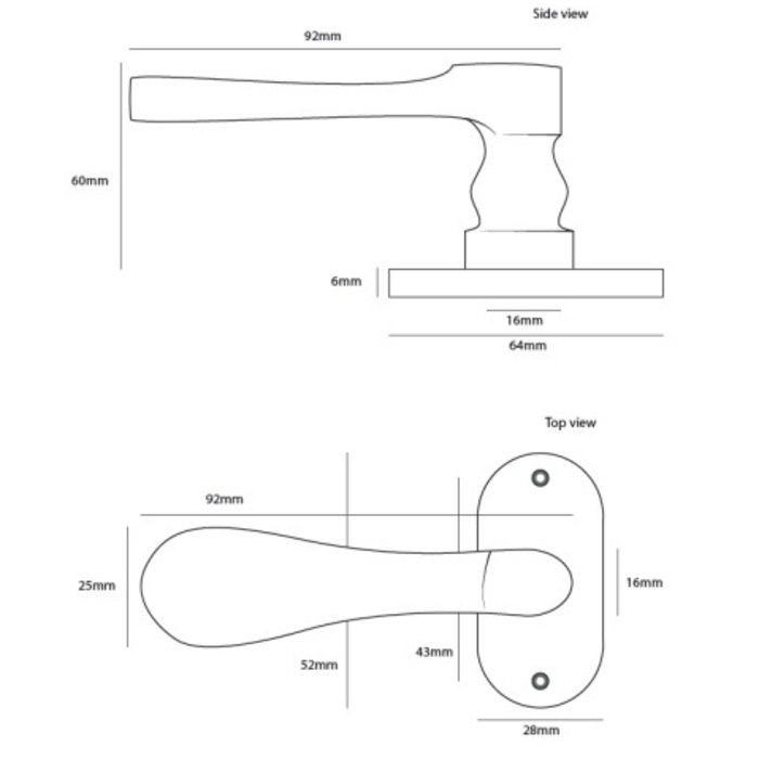 Dauby Pair of door handles COH289/PBTC 1 brushed brass without BB