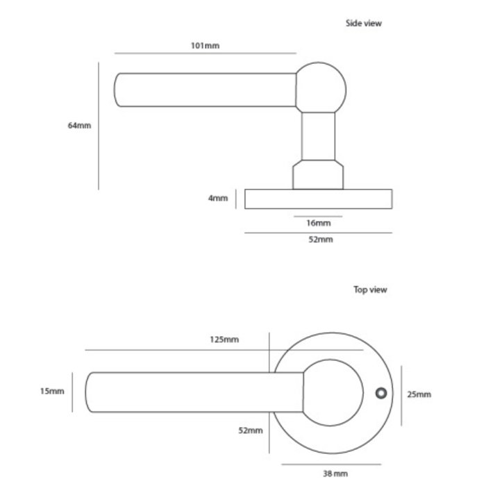 Dauby Pair of door handles COHCDF "L+L"/50F brushed brass without BB