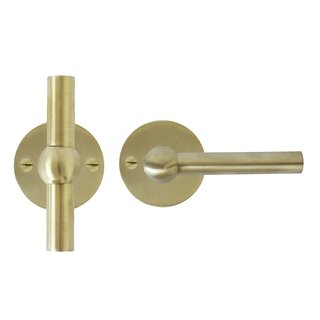 Dauby Pair of door handles COHCDF "T+L"/50F brushed brass